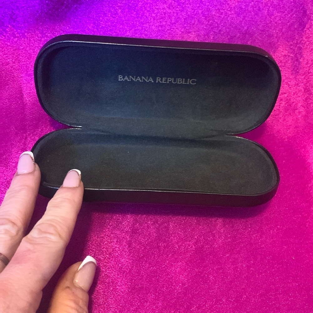 Banana republic glasses, case black, and gold lightly loved